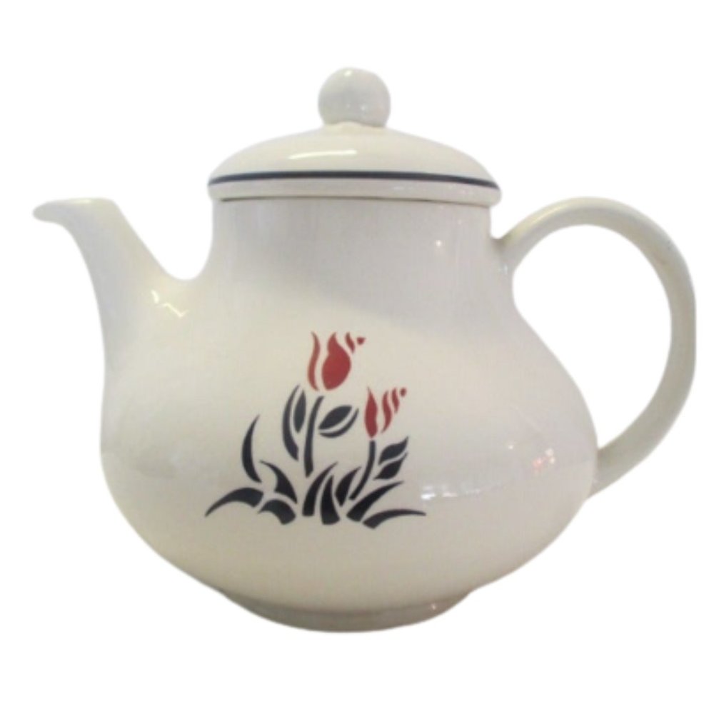 Johnson Brothers Eton Teapot 6 Cup Made In England Tulip Floral Design Art Deco